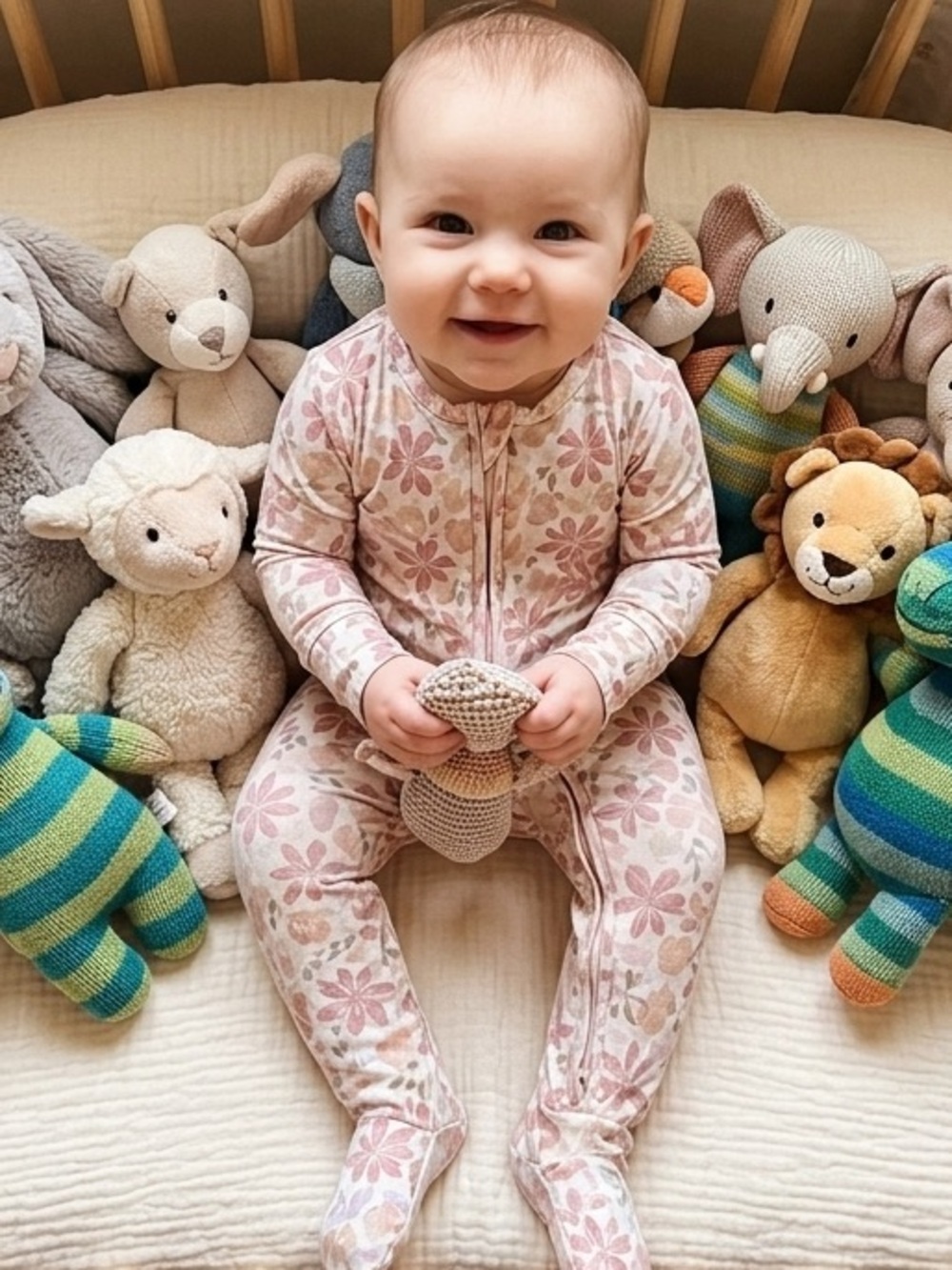 Emilei Bamboo Floral Footed Pajamas 6-12mo